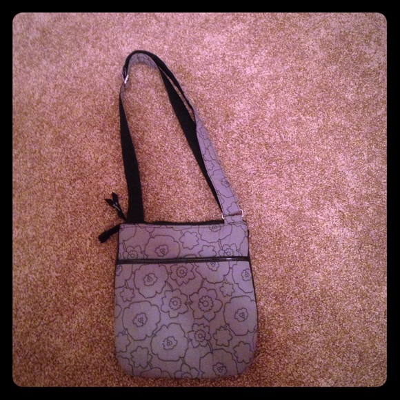 Gray flower purse