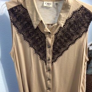 Tan w/black lace tank (Size 18/20W - fits like 16)