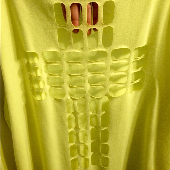 Neon yellow cross back top (Size 1X)