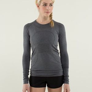 Gray Lululemon swiftly tech long sleeve shirt