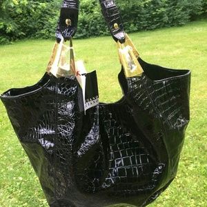 Black patent leather purse