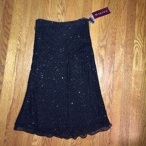 Marina beaded cocktail skirt