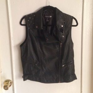 Pleather Studded Vest