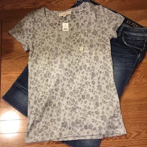 Grey floral Loft tee size small