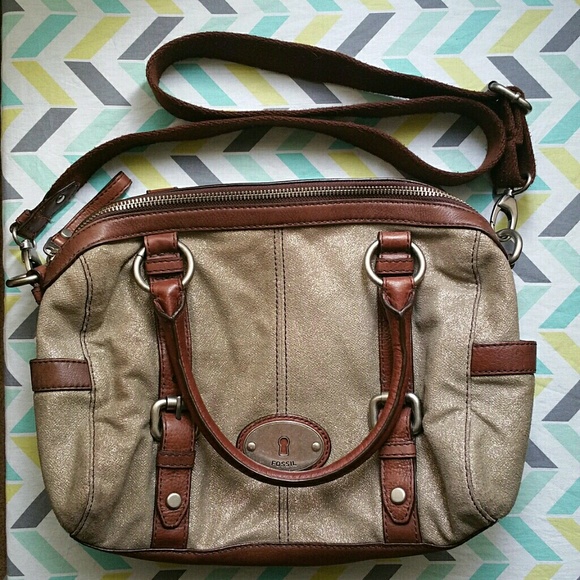 Fossil handbag with crossbody strap