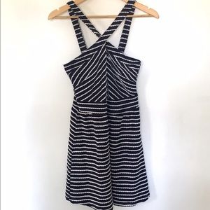 Navy blue stripped dress