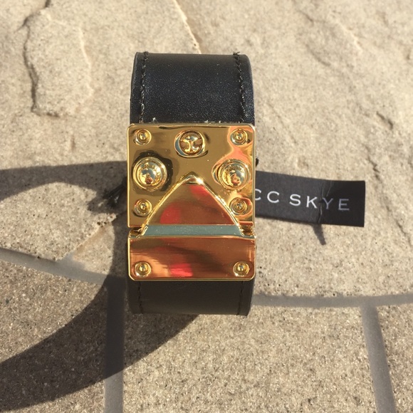 CC Skye Accessories - NWT CC SKYE Black Leather Bracelet