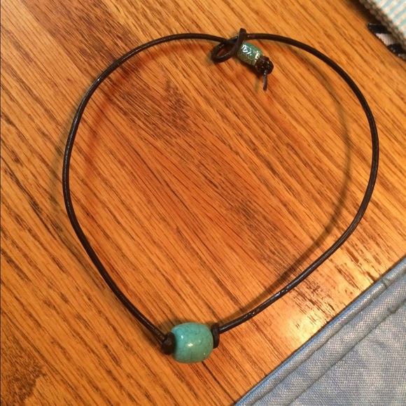 Teal beaded chocker necklace