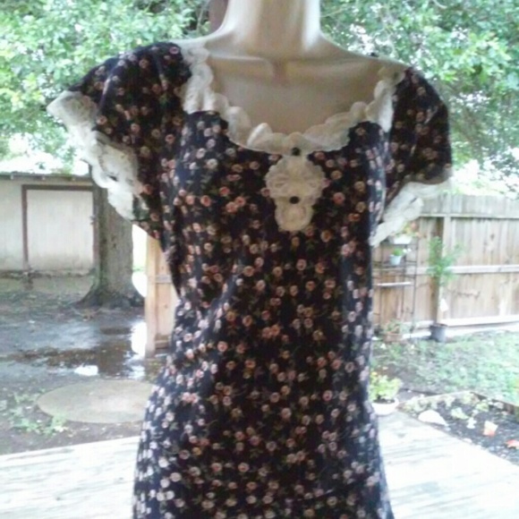 Pj set navy with flowers - Picture 3 of 3