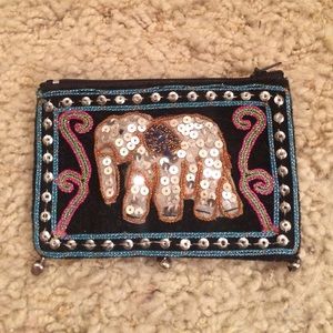 Elephant beaded coin purse