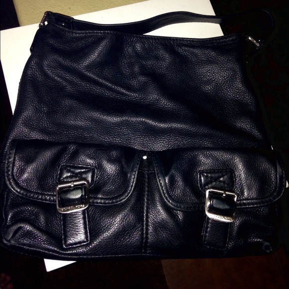 Michael Kors black leather handbag