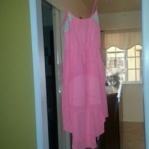 Pink hi-low dress