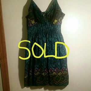 Teal Purple Lime Sundress