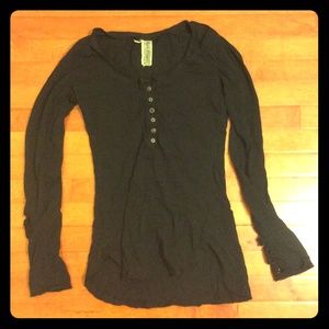 Free People long sleeve lace Henley tee XS