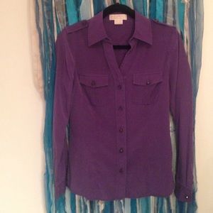 MICHAEL MICHAEL KORS Button Front Silk Blouse
