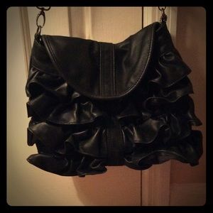 Black ruffle big budda  bag