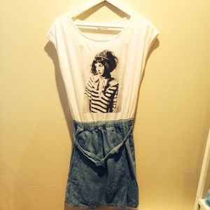 Denim Dress w/ Tshirt Top, one piece