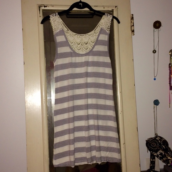 Banana Republic Striped Dress with Crochet