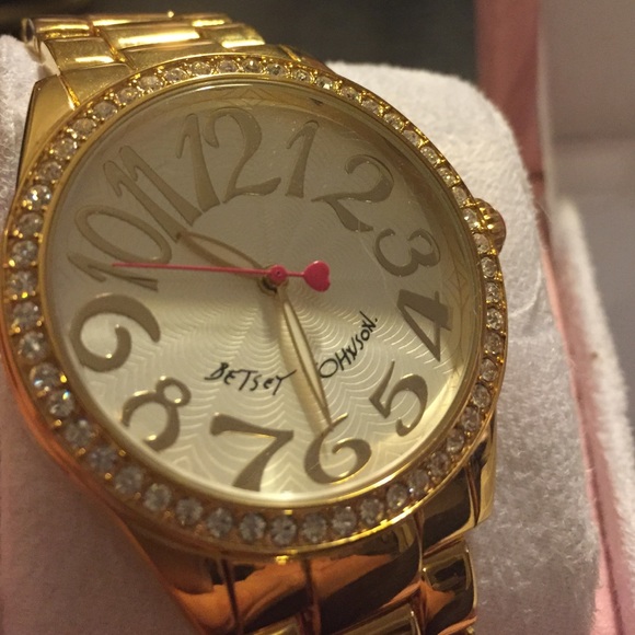 Gold Betsey Johnson Watch w/box - Picture 3 of 3