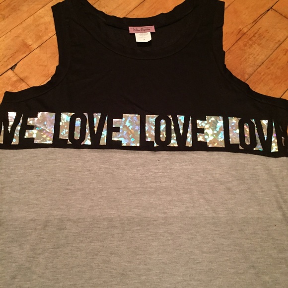 Rue 21 Miss Popular Love Hologram Tank Top Size S - Picture 2 of 3