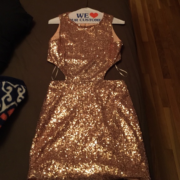 TOBI Yez Dress in Rose gold! Worn once!!!