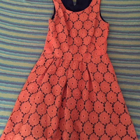 Orange & royal blue flower dress size small