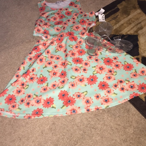 Floral dress with cut out sides