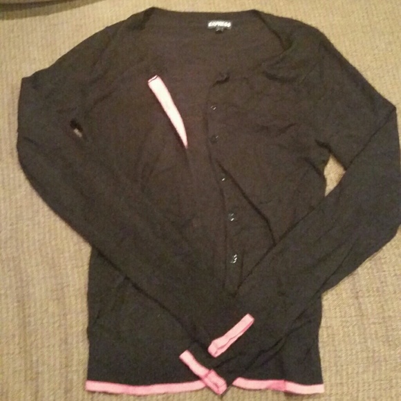 Black Cardigan with Pink Trim! Super cute!