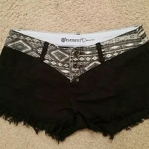 Element black denim cutoff shorts