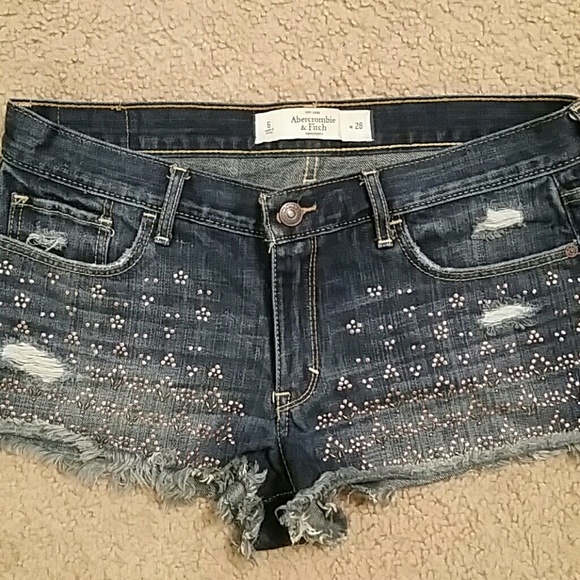 Abercrombie and Fitch embellished jean shorts