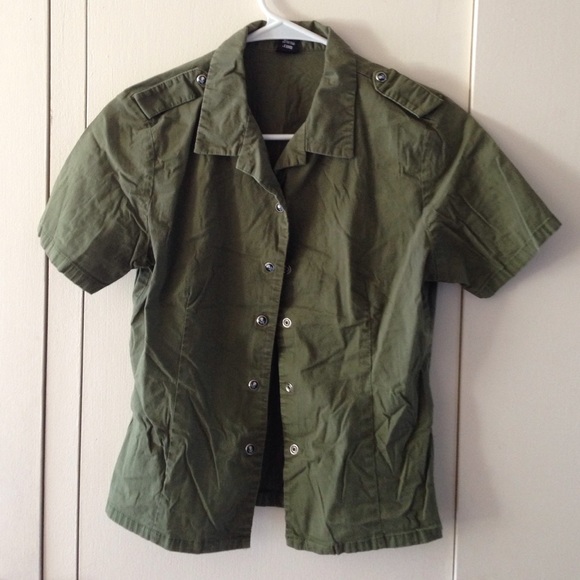 Green military style top
