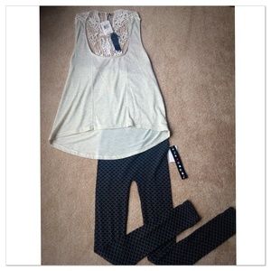 💖Final Price💖NWT! Oatmeal tank & black leggings