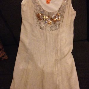Tory Burch tan linen beaded sun dress