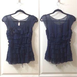 Anthropologie ruffle blouse