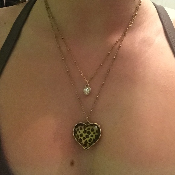 Betsey Johnson Leopard heart necklace