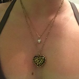 Betsey Johnson Leopard heart necklace