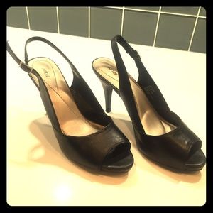 Classic Black Peep-toe Pumps