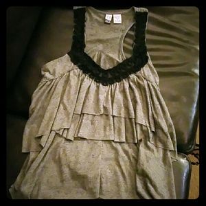 Grey Textured with Black Lace by Love on a Hanger