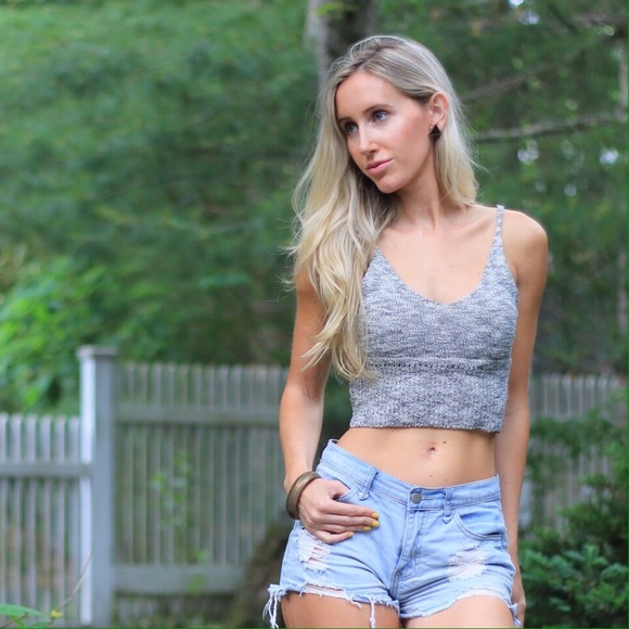 Gray Marled Knit Crop Top *Last 1! - Picture 4 of 4