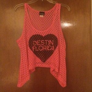 Destin Florida Hot Pink Crop Tank Top