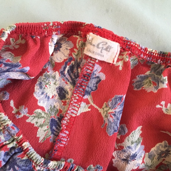 💌SOLD💌 Brandy Rare Rayon Red Floral Vodi Shorts - Picture 3 of 4