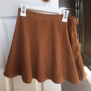 American apparel camel corduroy skirt