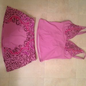 Athleta two piece tankini with skirted bottom