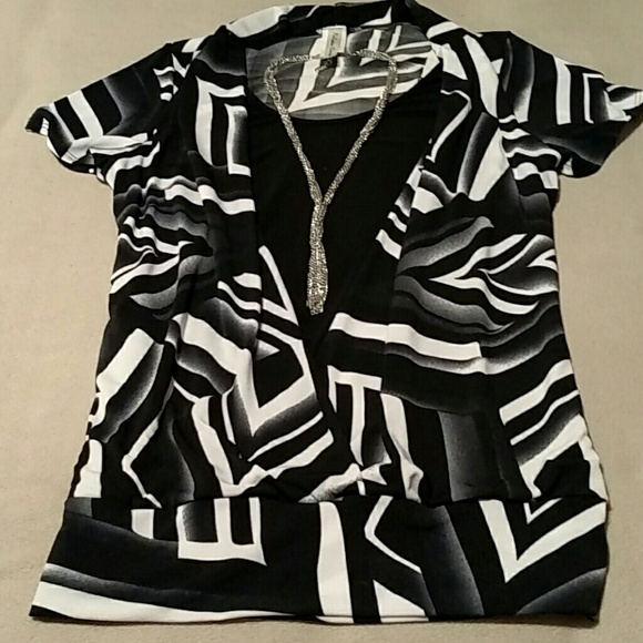 Black and white blouse