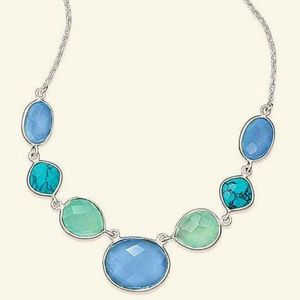 Sterling Silver Turquoise Chalcedony Necklace