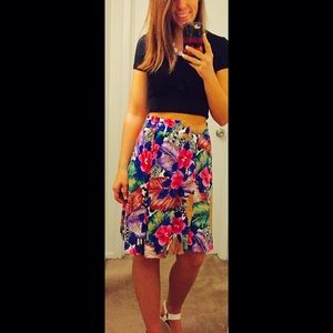 Tropical Floral Print Skirt- Vintage