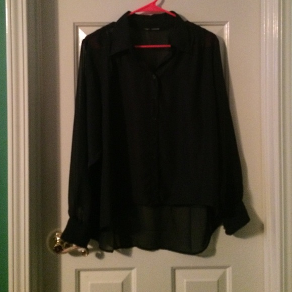 Navy blue long sleeve top - Picture 1 of 3