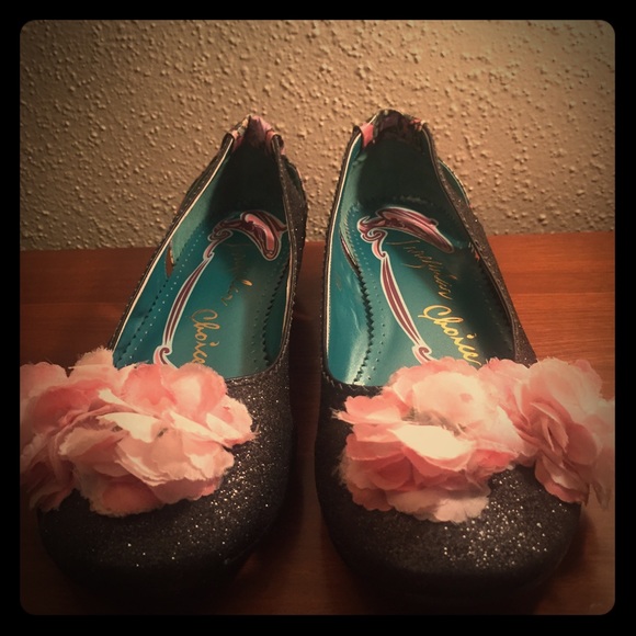 Irregular Choice Shoes - NWOB Irregular Choice black glitter flats
