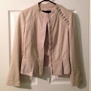 Cream Leather Jacket