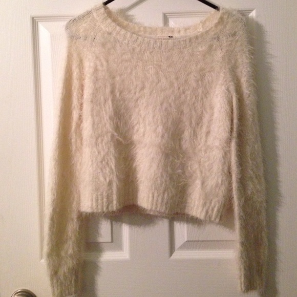 Pacsun White Fuzzy shirt